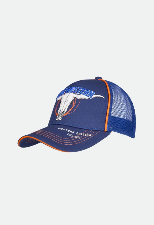 Pure Western Kids Tony Trucker Cap – Navy/Orange