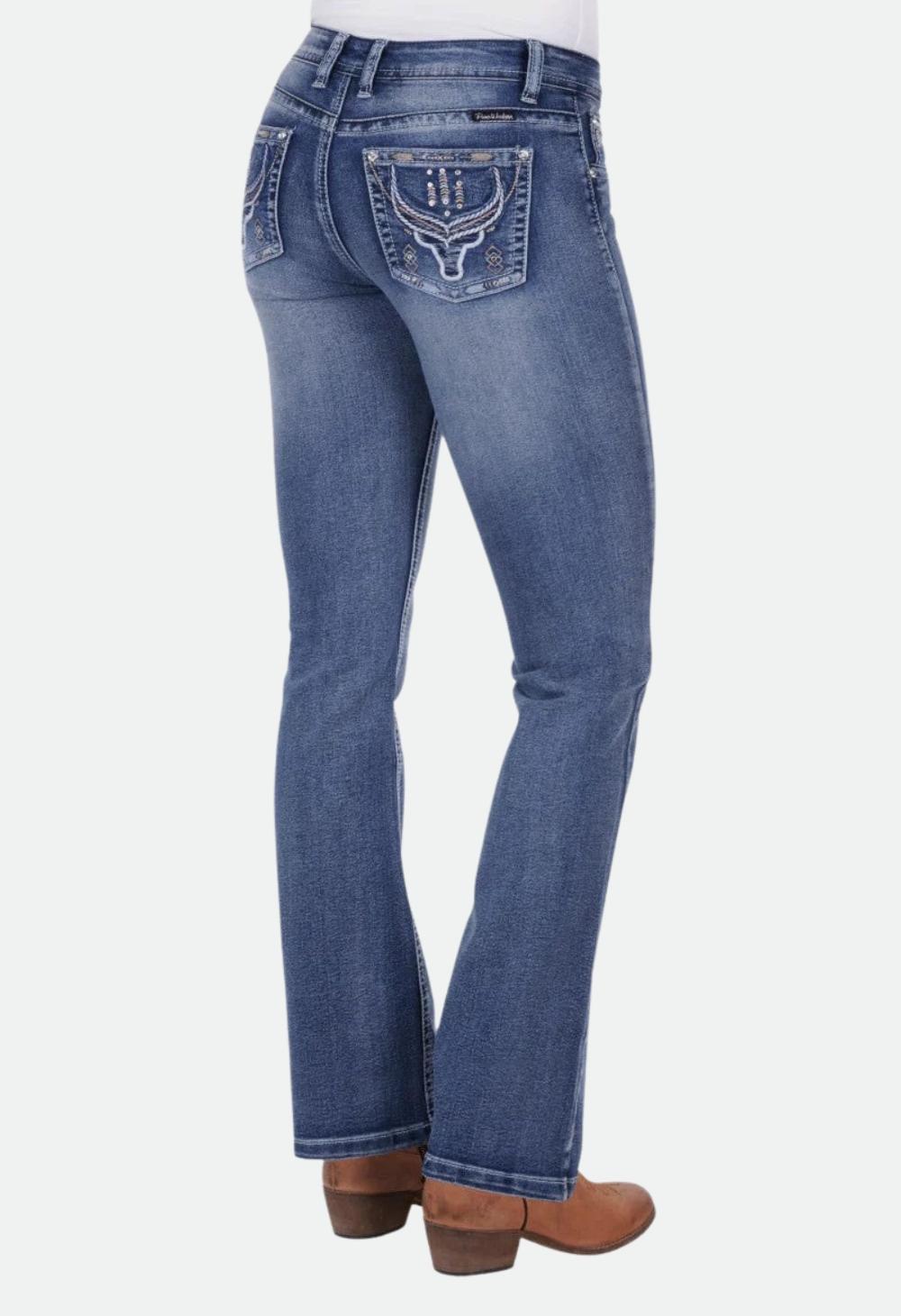 Pure Western Women's Steer Boot Cut Jean 32Leg