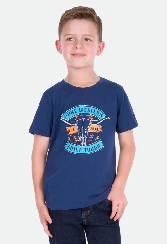 Pure Western Boys Dale SS Tee - Navy