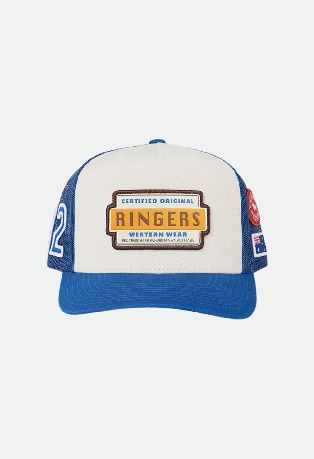 Ringers Western Drive By Deep Fit Trucker Cap - Blue/Cream