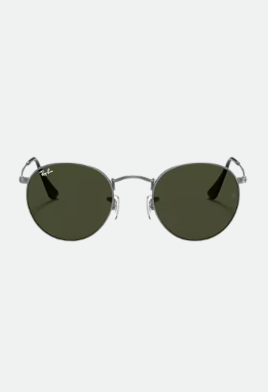 Ray-Ban Round Metal Matte Gunmetal W/G-15 Green