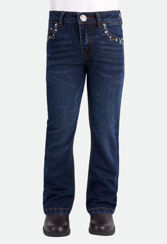 Pure Western Girls' Blossom Boot Cut Jean – Evening Sky
