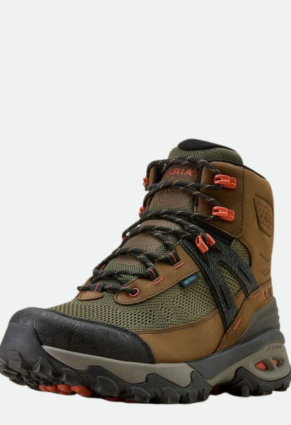Ariat Men's Traverse Mid Waterproof Hiking Boot - Brown Bark/Evergreen