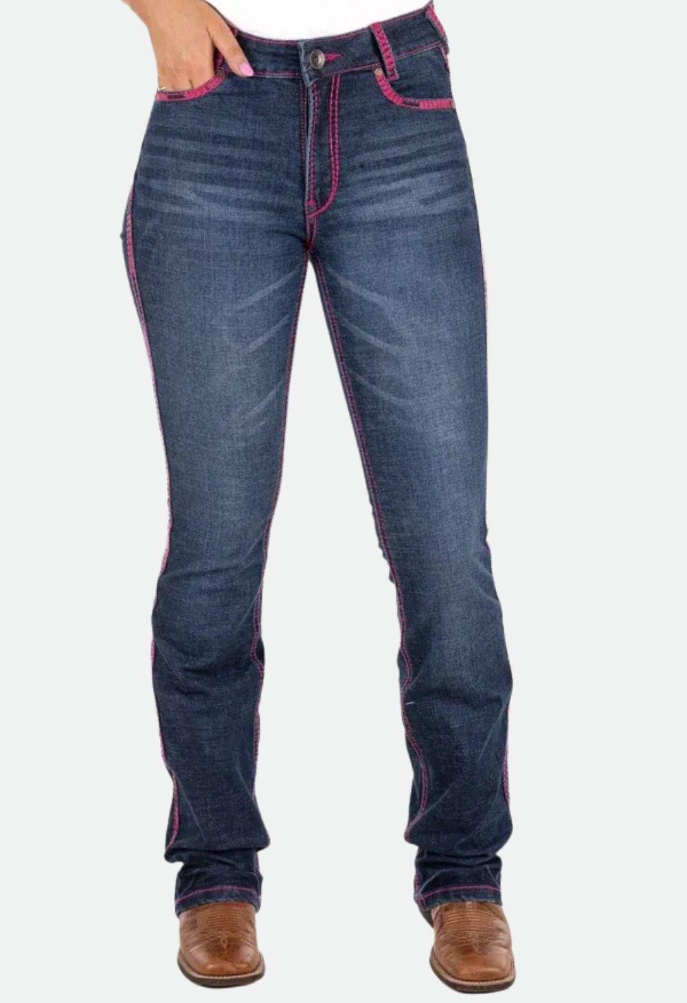 Hitchley & Harrow Ultra High Rise - "SR2241" Core Range Hot Pink Stitch Jean 32Leg