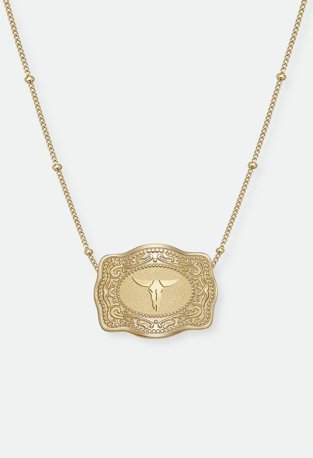 SpurWest Mini Belt Buckle Necklace (Longhorn)