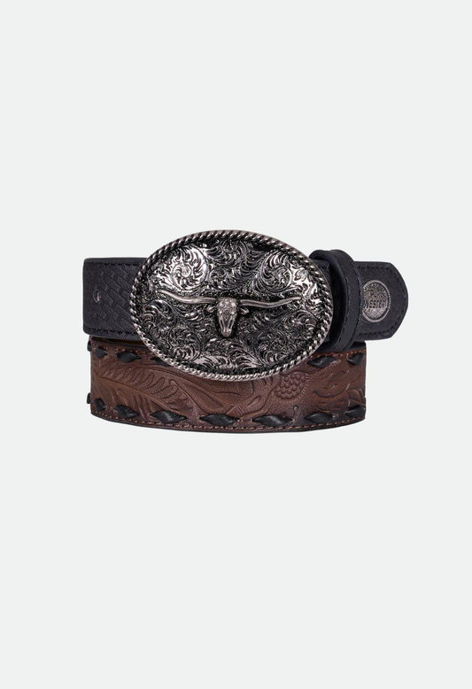 Pure Western Boy's Roderick Belt - Black/Tan