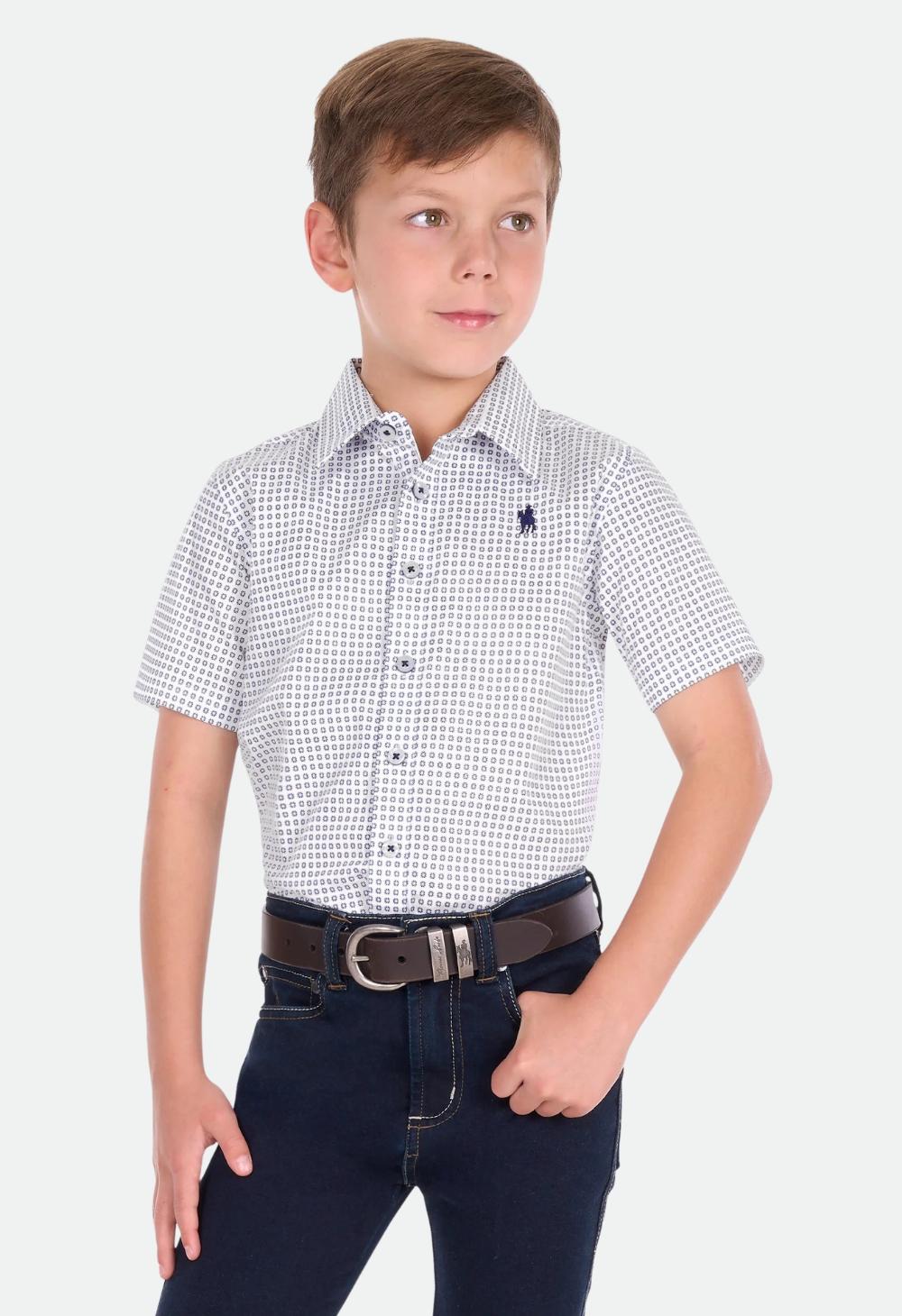 Thomas Cook Boys Noah Short Sleeve Shirt - White/Royal
