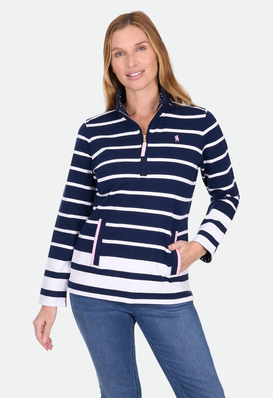 Thomas Cook Women's Ava 1/4 Zip Stripe Rugby