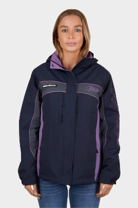 BULLZYE WOMENS CARLA JACKET (DARK NAVY / PURPLE)