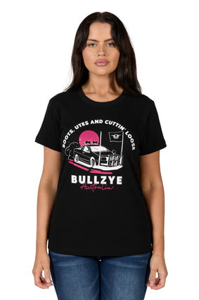 BULLZYE WOMEN'S UTE SS TEE - BLACK