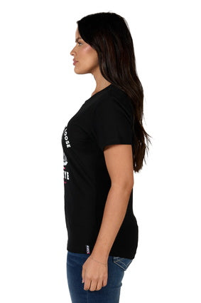 BULLZYE WOMEN'S UTE SS TEE - BLACK