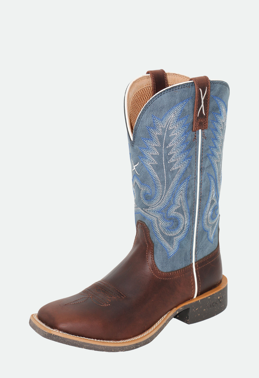 Twisted X Womens 11" Tech Boot - Dark Coffee/Blue