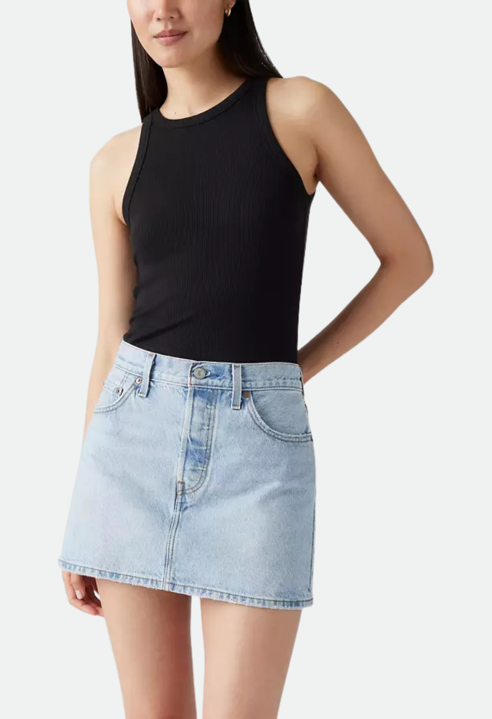 Levis Women's Iconic Skirt - Light Indigo Worn In - Blue