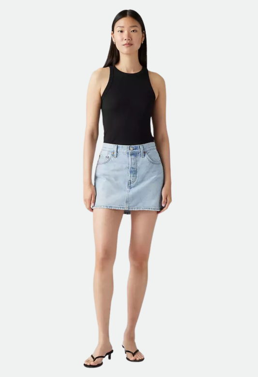 Levis Women's Iconic Skirt - Light Indigo Worn In - Blue