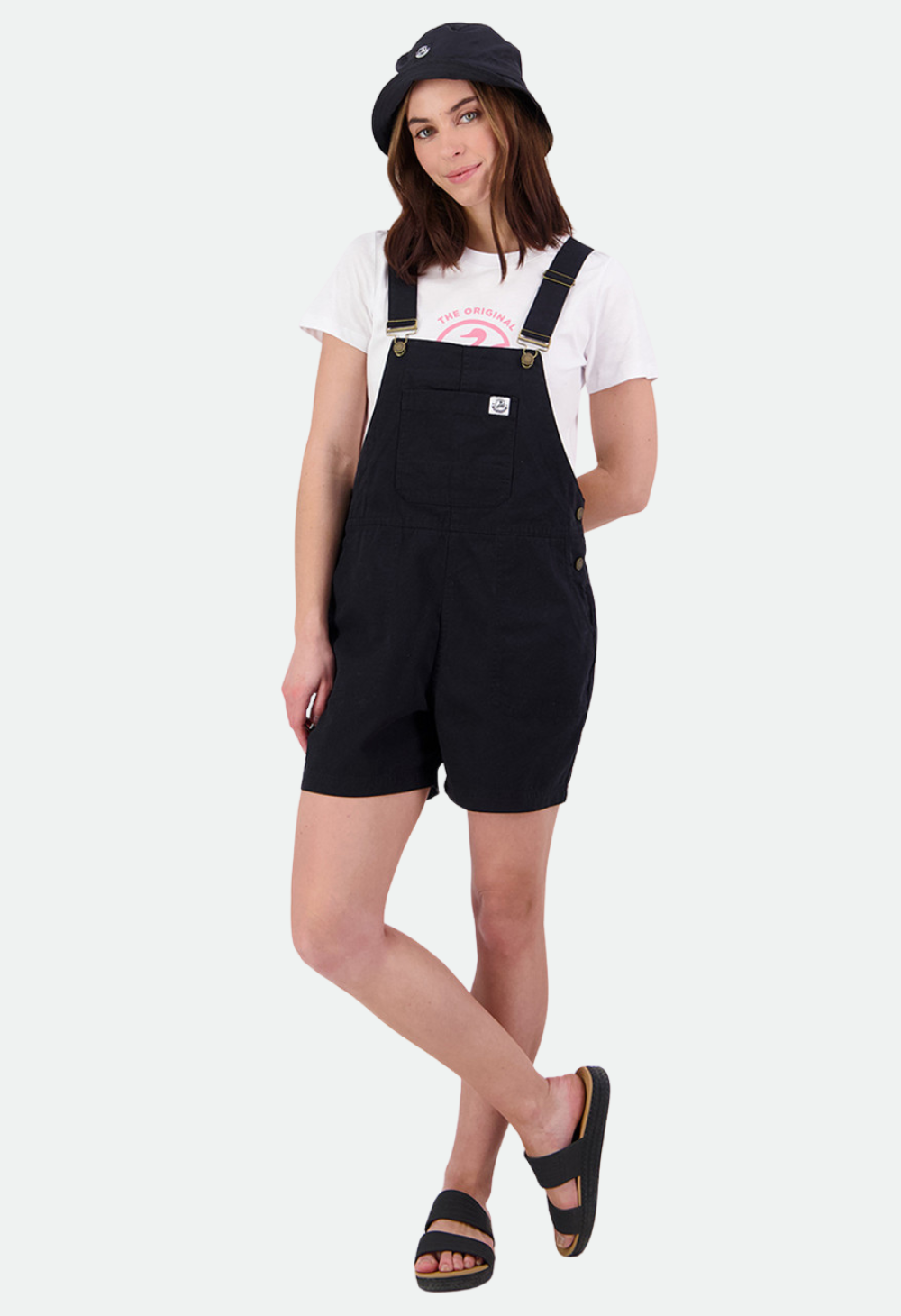 Swanndri Women's Brooklyn V2 Short Dungarees - Black