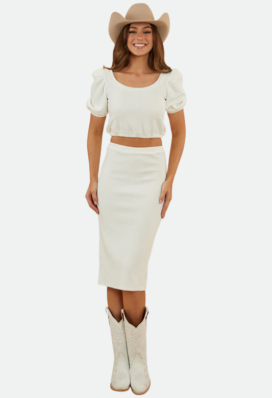 Ringers Western Women's Paloma Midi Skirt - White