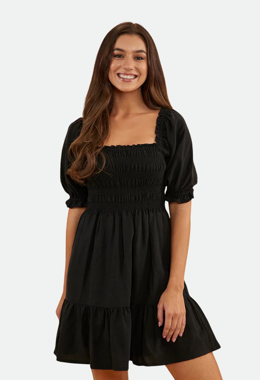 Ringers Western Women's Tahlia Shirred Mini Dress - Black