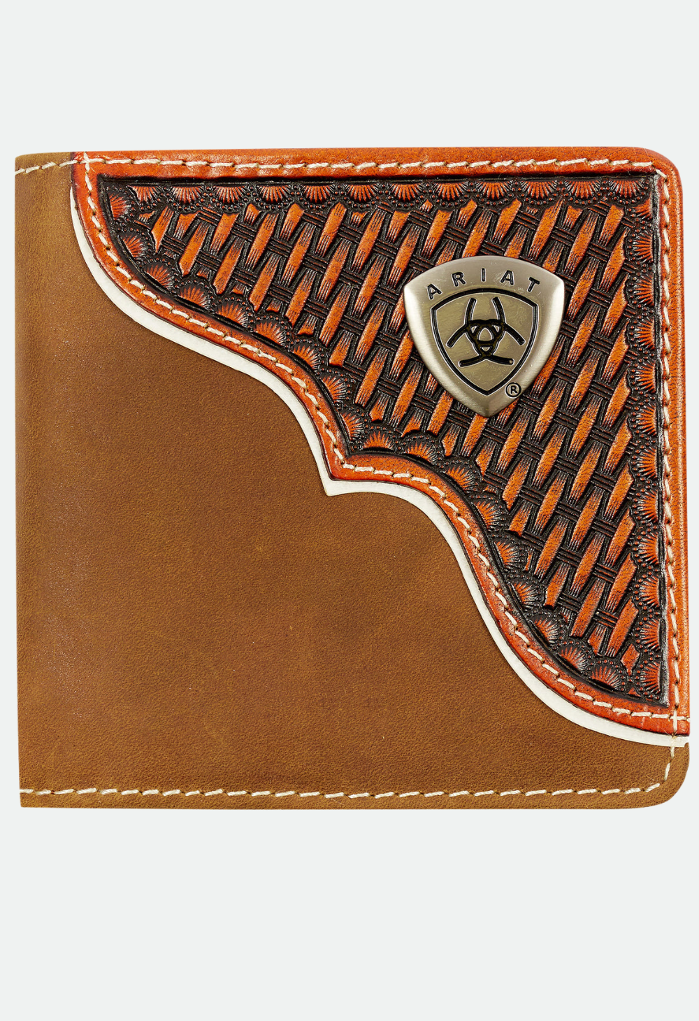 Ariat Bi-Fold Wallet - Basket Weave Overlay