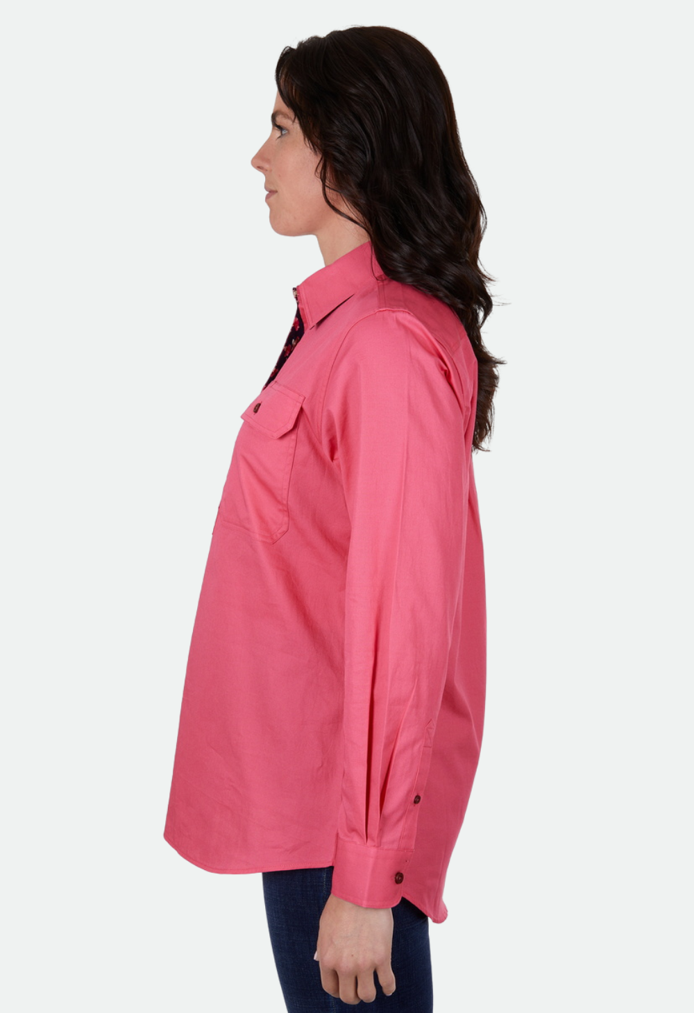 THOMAS COOK WOMENS LIGHT HALF PLACKET L/S SHIRT (WATERMELON)