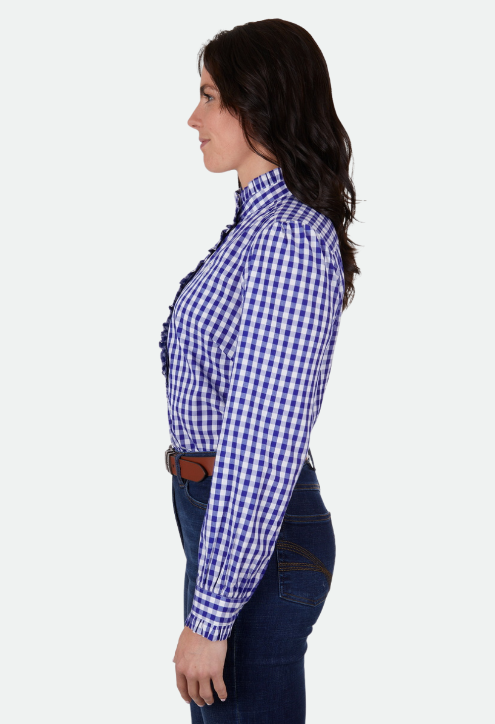 THOMAS COOK WOMENS  DAHLIA FRILL L/S SHIRT (ROYAL BLUE)