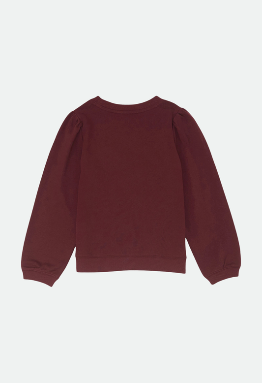 Wrangler Girl's Embroidered Puff Sleeve Pullover - Burgundy