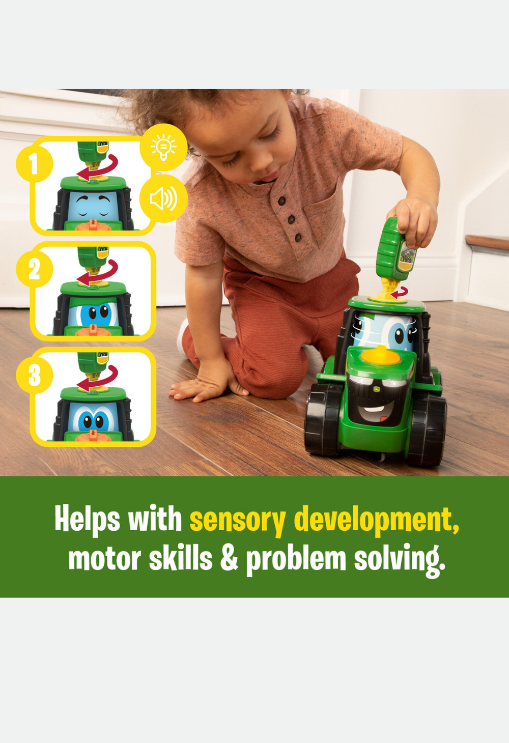 John Deere Key-n-Go Johnny Tractor with 15 Interactive Ways to Play