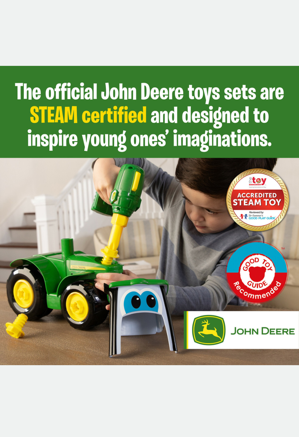 John Deere Key-n-Go Johnny Tractor with 15 Interactive Ways to Play