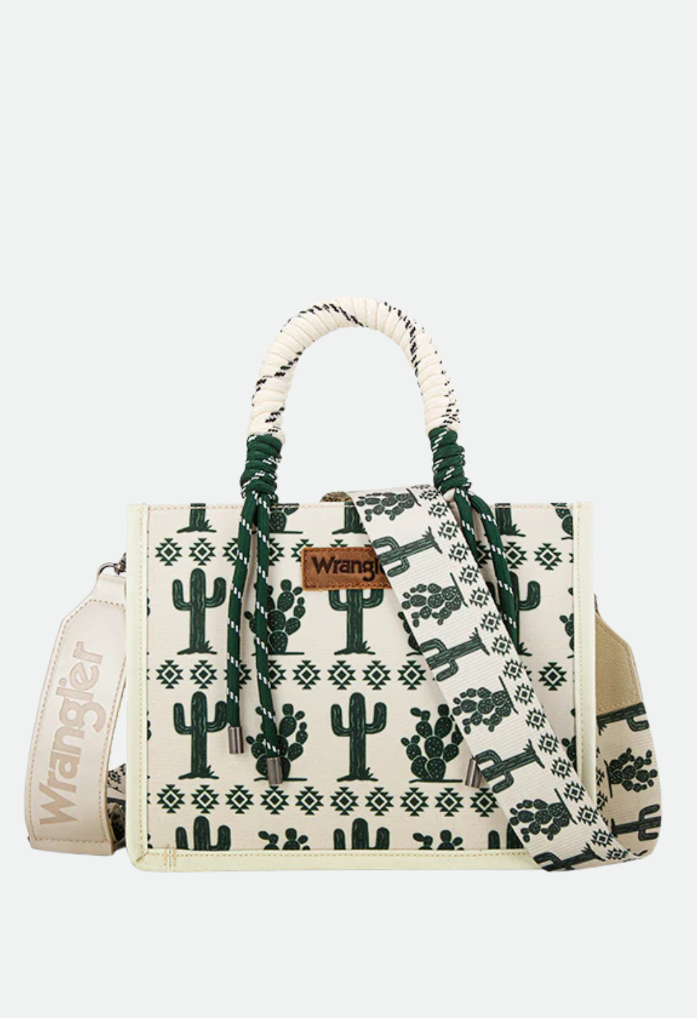 Wrangler Southwestern Print Rope Handle Tote Bag - BEIGE