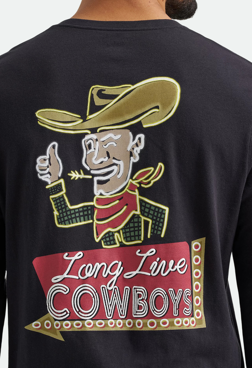 Wrangler Men's Long Sleeve Cowboy Back Graphic T-Shirt