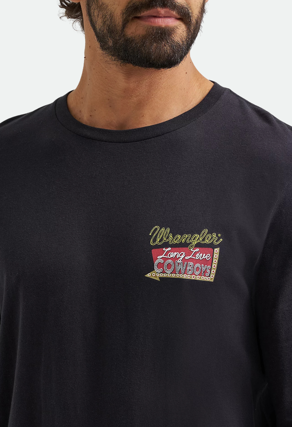 Wrangler Men's Long Sleeve Cowboy Back Graphic T-Shirt