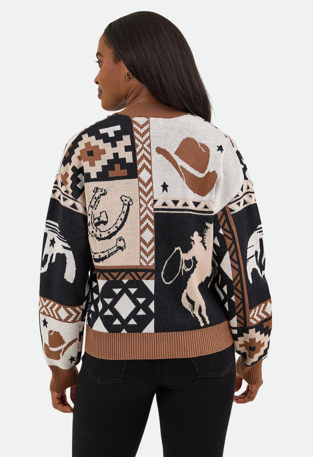 Wrangler Women's Western Cropped Cardigan Sweater