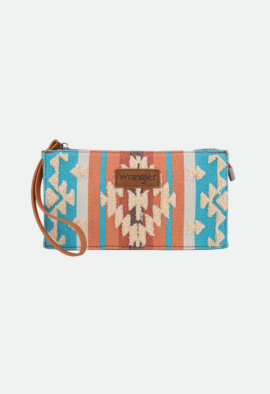 Wrangler Women's Cilia Aztec Wristlet Purse - Tan