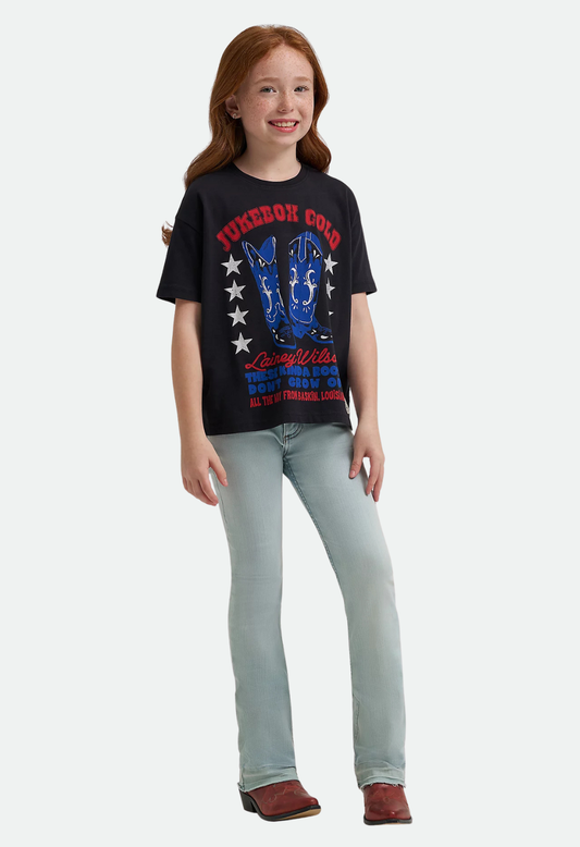 Wrangler x Girl's Lainey Wilson Jukebox Gold Oversized Tee