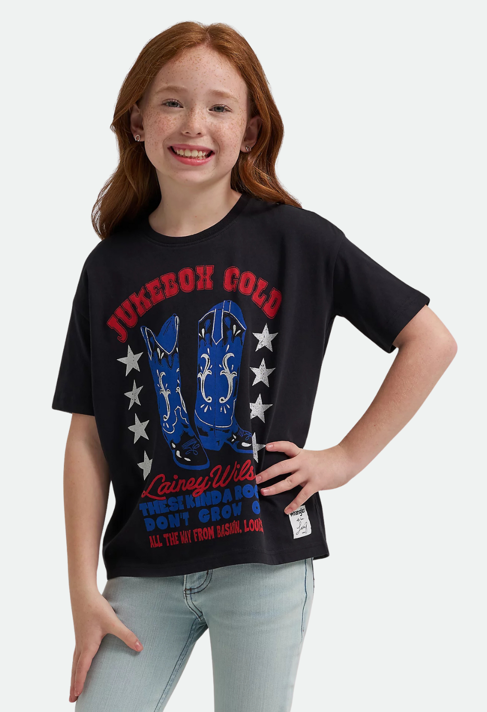 Wrangler x Girl's Lainey Wilson Jukebox Gold Oversized Tee