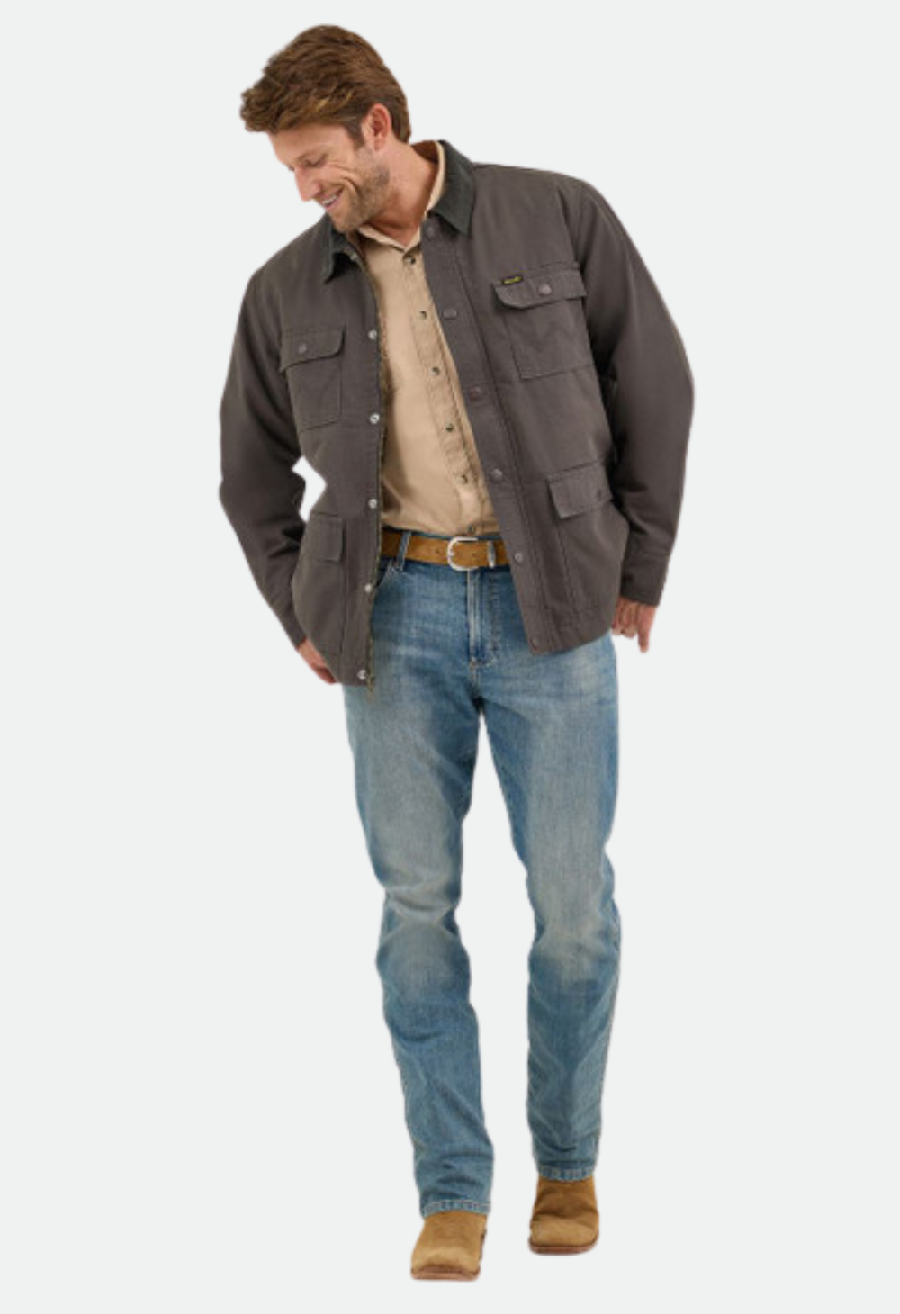 Wrangler Raven Lined Barn Coat - Men's Jacket - Brown