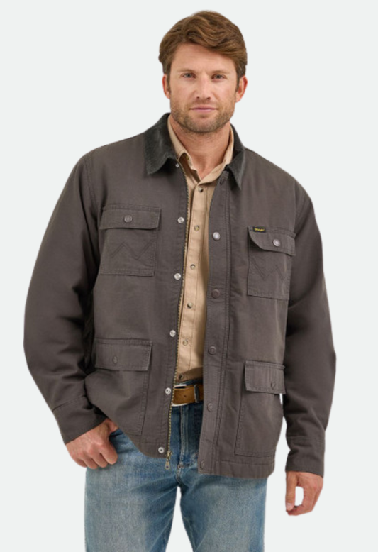 Wrangler Raven Lined Barn Coat - Men's Jacket - Brown