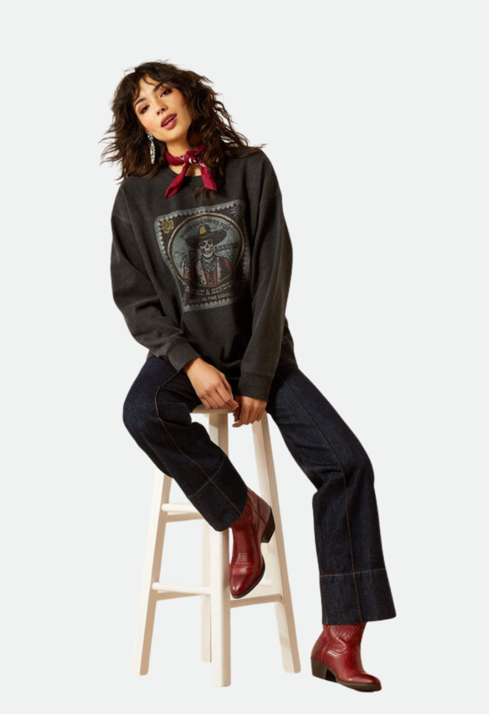 Ariat Women's Oversize Sendero When Life Gives You Agaves Sweatshirt - Black