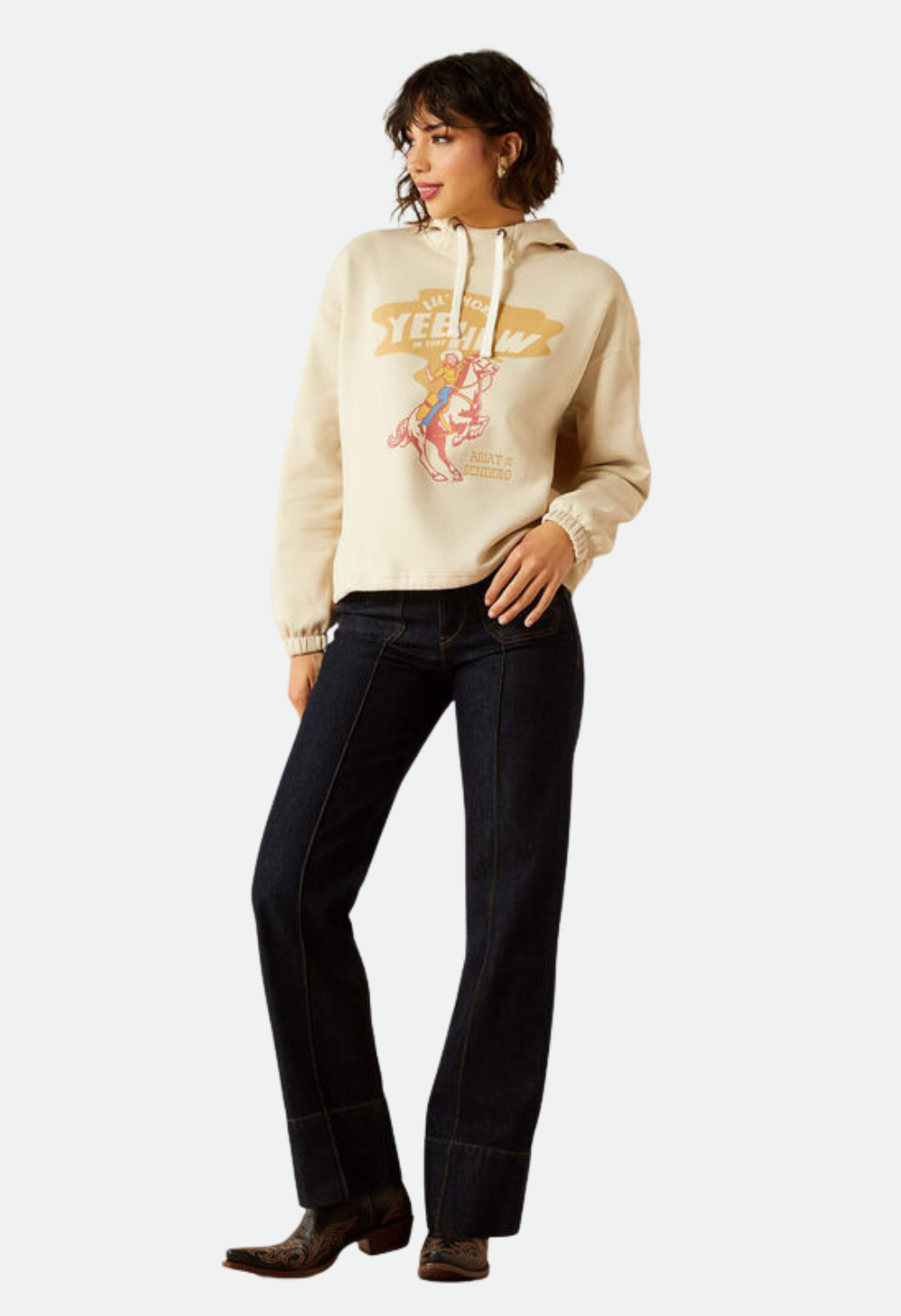 Ariat Women's Essential Sendero Yeehaw Hoodie - Oyster Grey