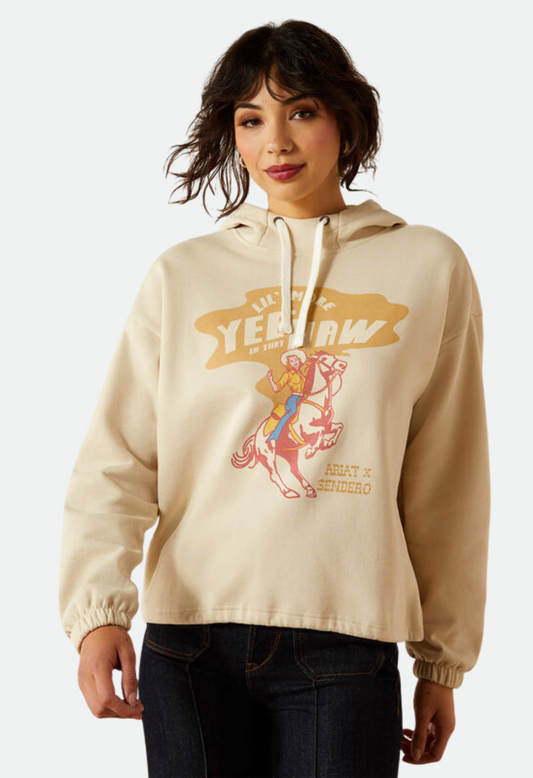 Ariat Women's Essential Sendero Yeehaw Hoodie - Oyster Grey