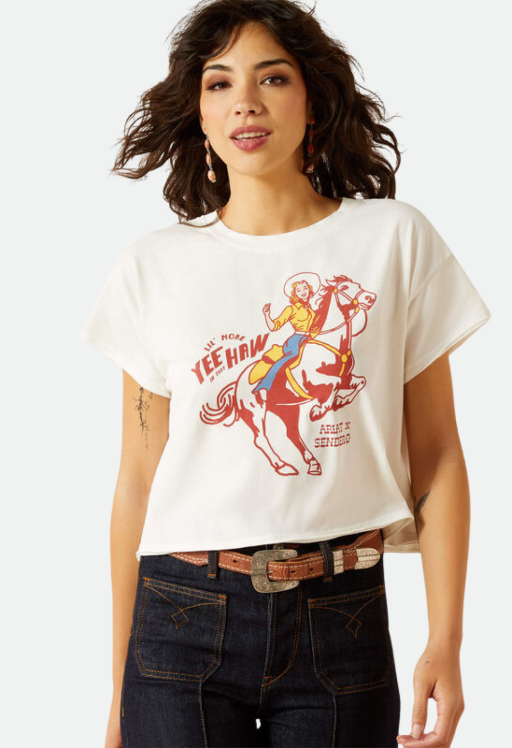 Ariat Women's Sendero Yeehaw T-Shirt - White