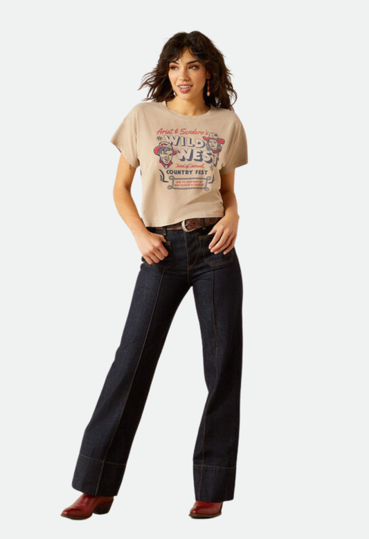 Ariat Women's Sendero x Ariat Wild West Country Fest T-Shirt - Savannah Tan Mineral Wash