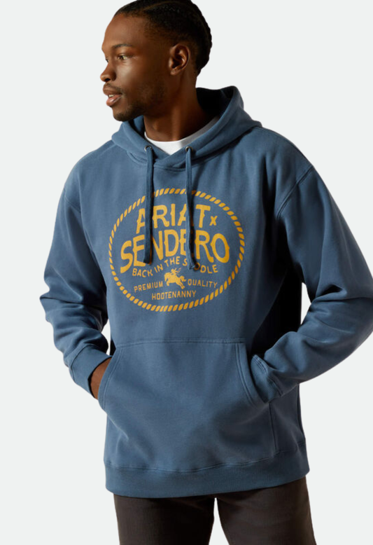 Ariat Men's Sendero Back in the Saddle Hoodie - Dark Denim