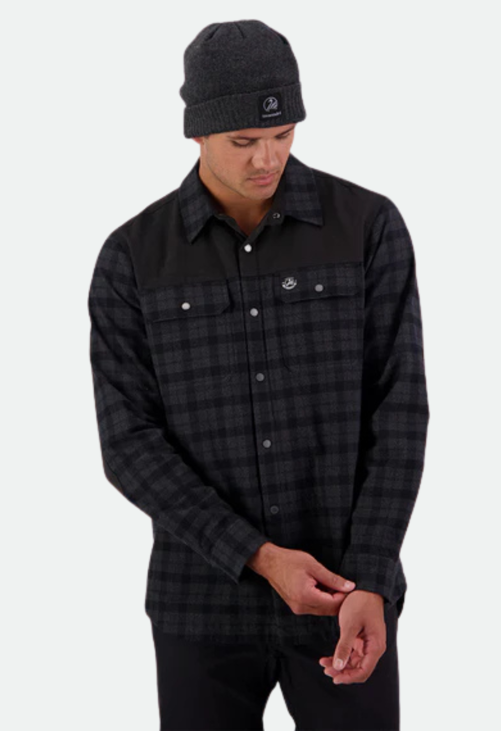 Swanndri Men's Marton Stormshield Long Sleeve Shirt - Grey/Black