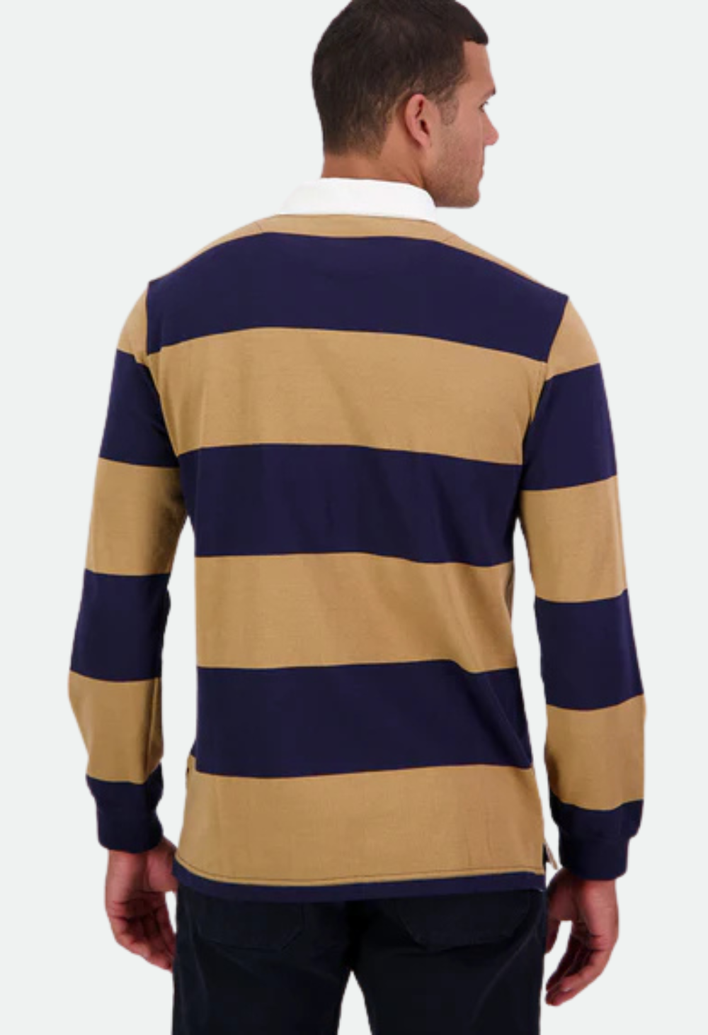 Swanndri Men's Ridgeway Long Sleeve Rugby Top - Navy/Cashew