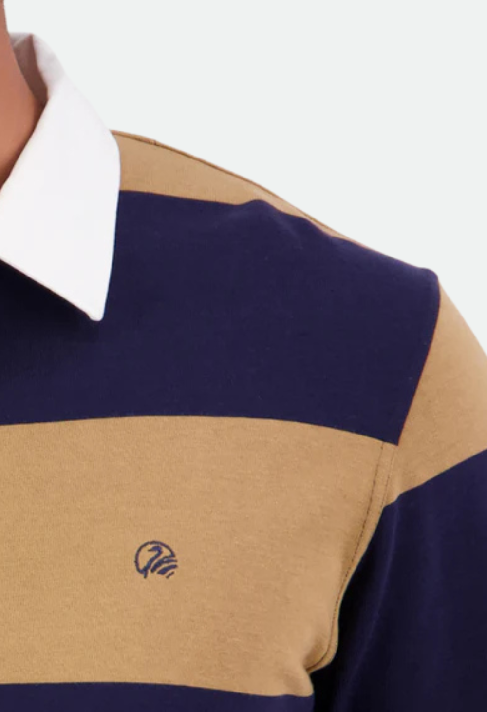 Swanndri Men's Ridgeway Long Sleeve Rugby Top - Navy/Cashew