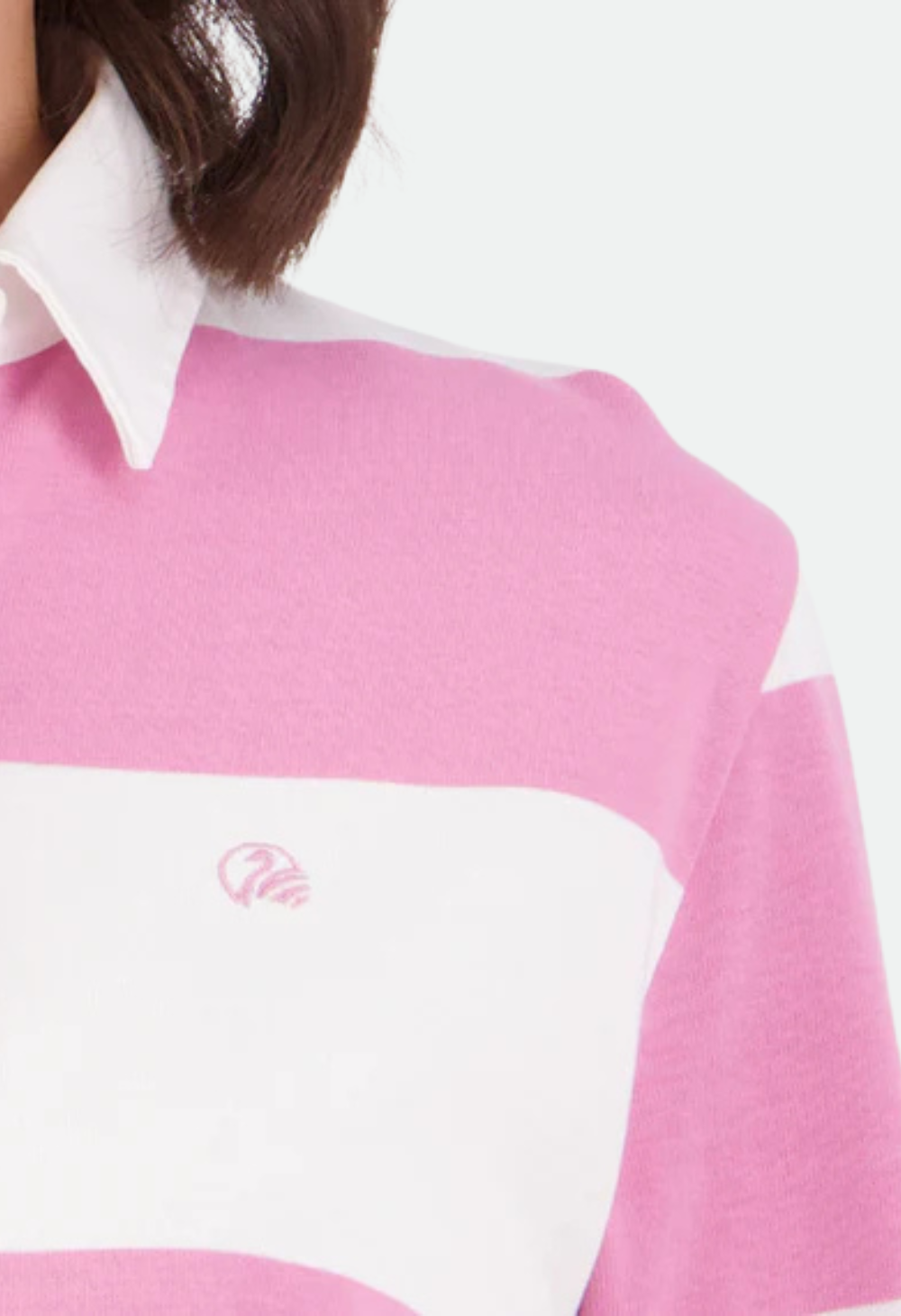 Swanndri Women's Ridgeway Long Sleeve Rugby Top - Blossom/White