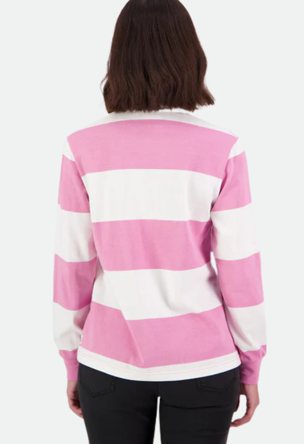 Swanndri Women's Ridgeway Long Sleeve Rugby Top - Blossom/White