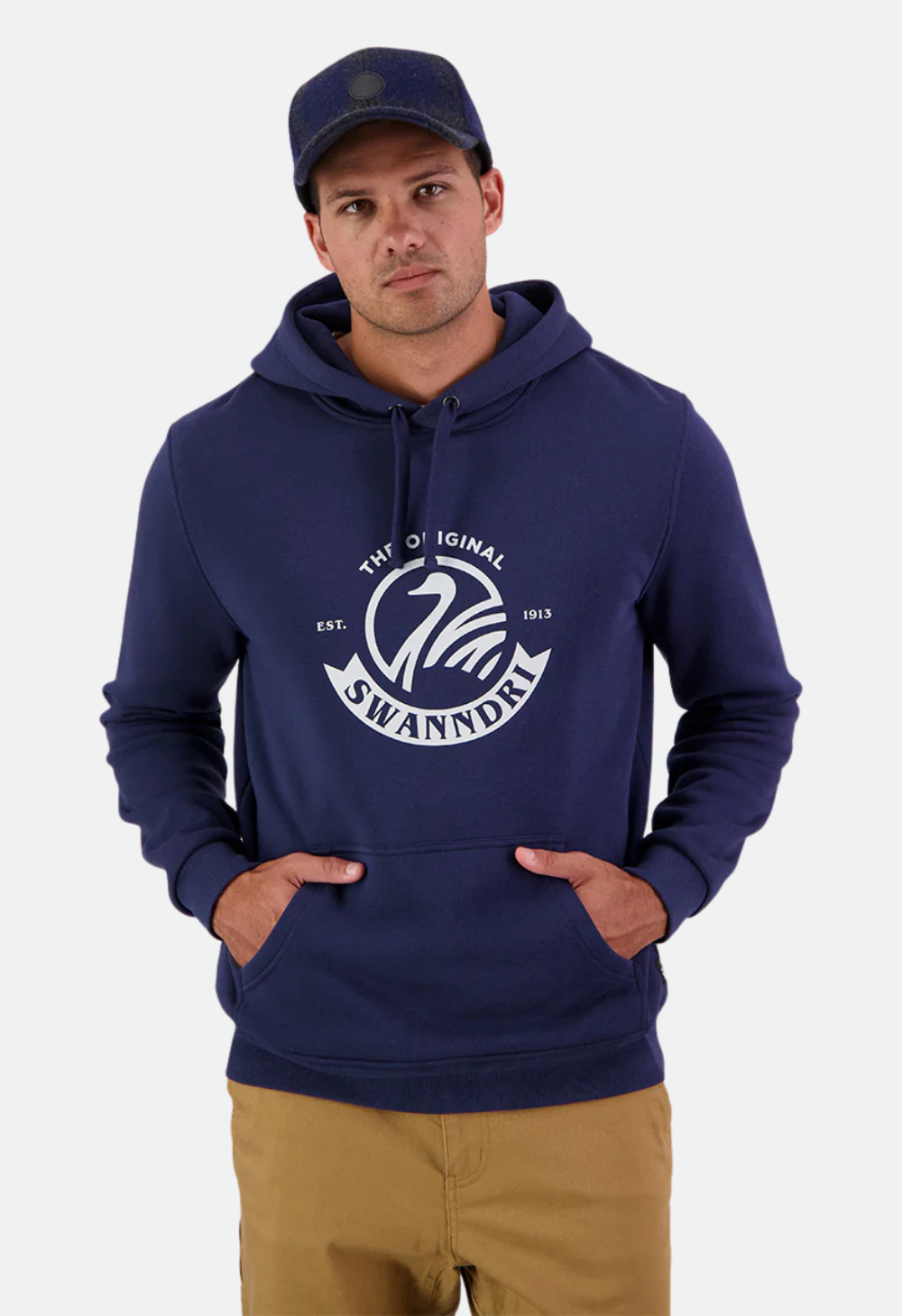 Swanndri Men's Original V2 Fleece Hoodie - Navy/Glacier Grey