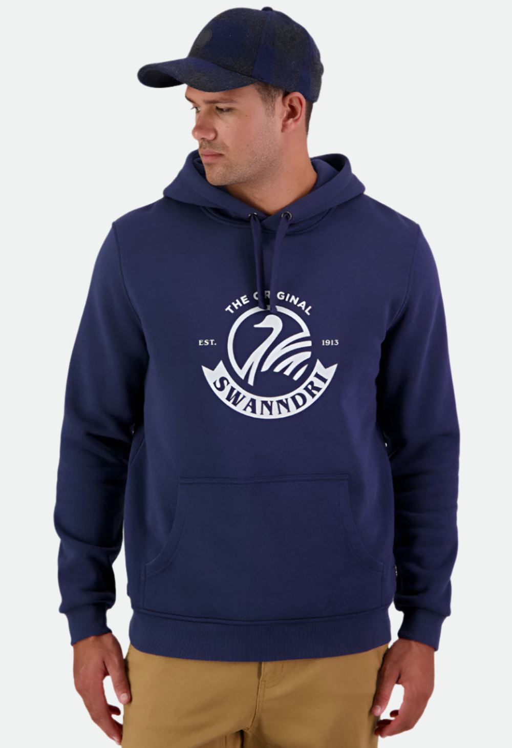 Swanndri Men's Original V2 Fleece Hoodie - Navy/Glacier Grey
