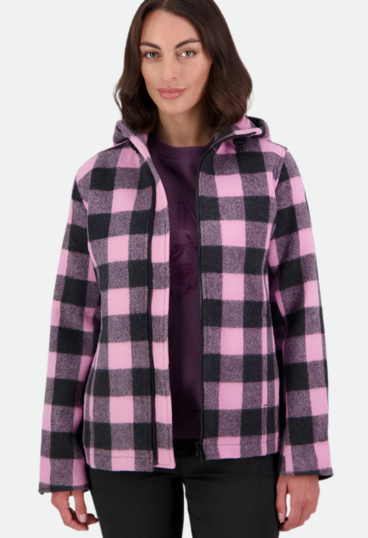 Women's Seattle V2 Wool Hoodie -Shadow/Blossom Check